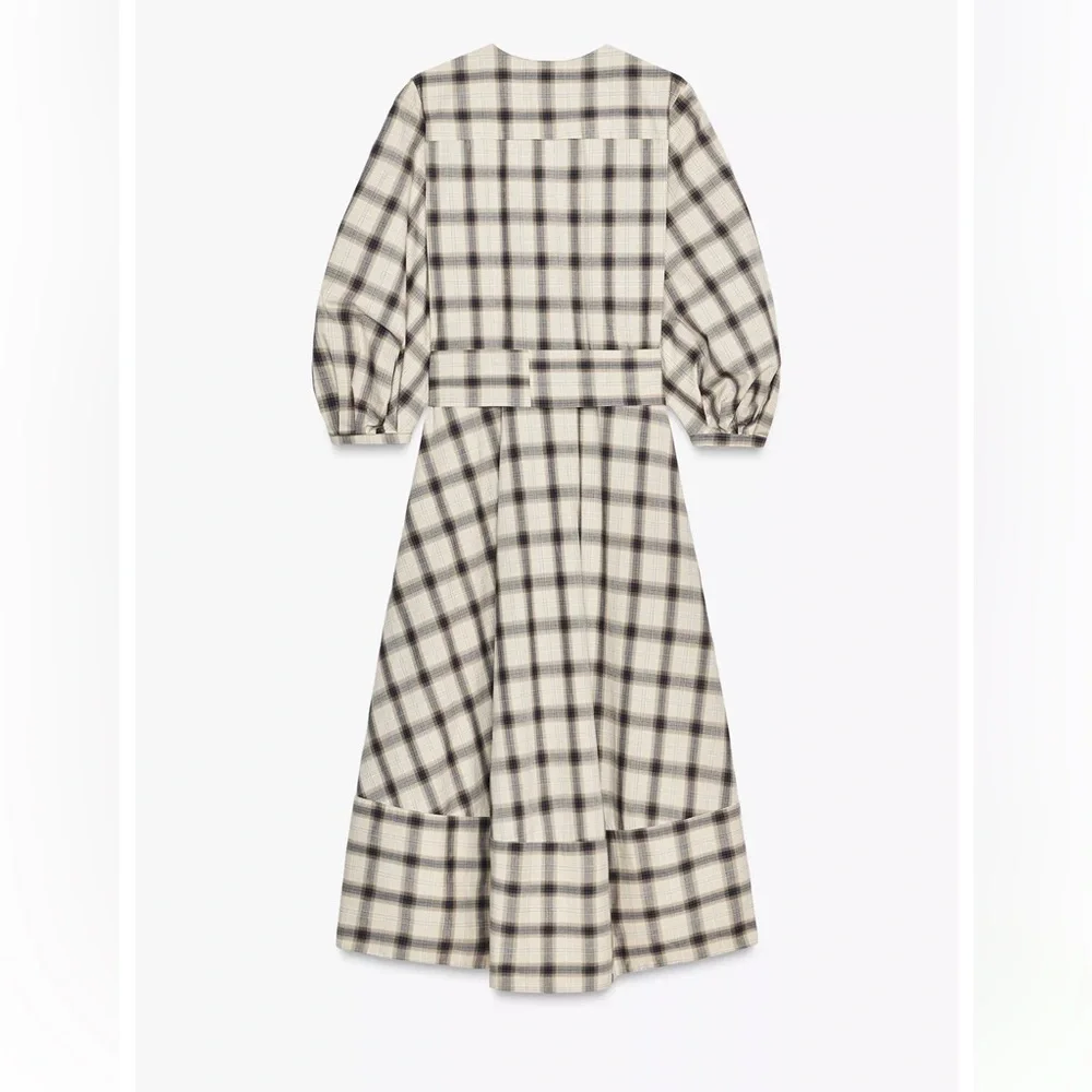 ZARA COLLECTION PLAID SHIRT DRESS - Picture 7 of 10